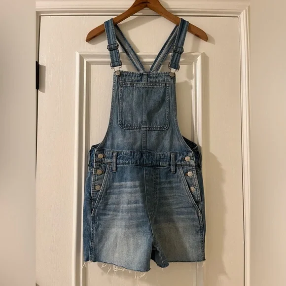 NWT Madewell Adirondack Denim Jean Overalls Short Women's Size